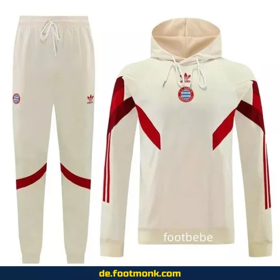 FC Bayern München 2024/25 Herren Trainingsanzug mit Kapuze – Weiß | Offiziell lizenziert | Fußballtrikot Shop | Günstige Fußballtrikots | Nike/Adidas