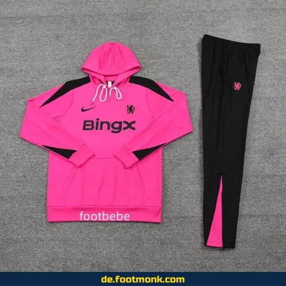 Ensemble Trainingsanzug Chelsea 2024/2025 – Rot Rosa Kapuzenpulli für Fußball | Damen & Herren