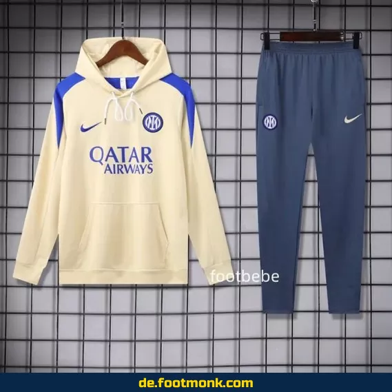 Inter Milan 2024/2025 Kapuzenpullover Ensemble – Aprikot | Günstige Fußballtrikots & Trainingsanzüge | Herren, Damen & Kinder | Authentische Vereinstrikots