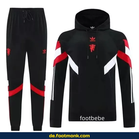 Manchester United 2024/2025 Kapuzenpullover Ensemble – Offizielles Fußballtrikot Herren/Damen – Authentisches Vereinstrikot Nike – Schwarz