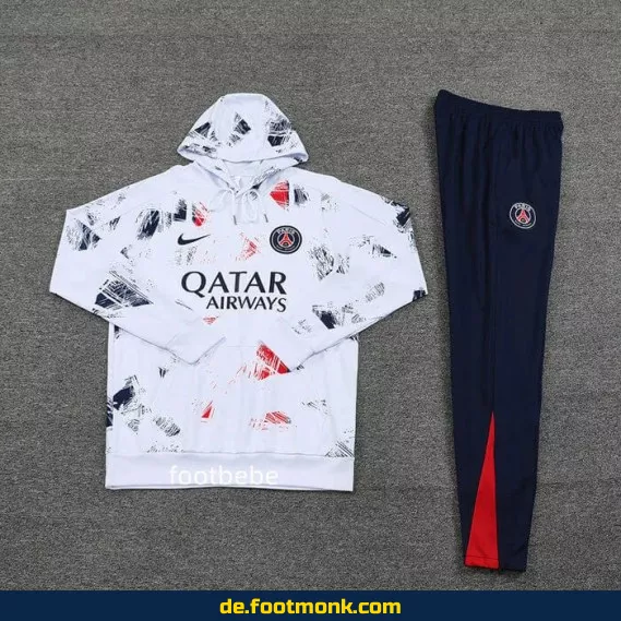 PSG Ensemble Sweat Kapuze 2024/2025 Camouflage Weiß – Fußballtrikot Herren/Damen