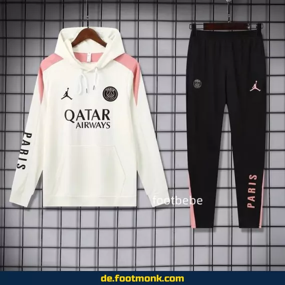 PSG Jordan Kapuzenpullover 2024/2025 – Weißes Fußballtrikot-Set | Authentische Vereinstrikots für Herren & Damen | Nike Fußballtrikot Kollektion