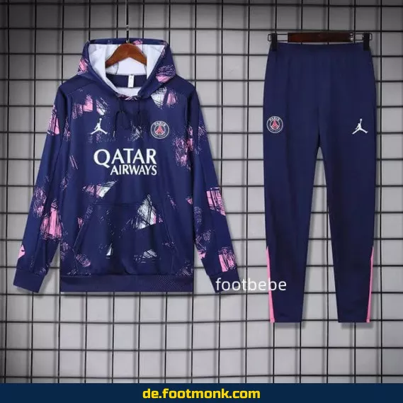 PSG Jordan Kapuzenpullover Ensemble 2024/2025 – Blaues Fußballtrikot-Set für Herren, Damen & Kinder | Authentisches Vereinstrikot | Günstige Fussballtrikots online kaufen