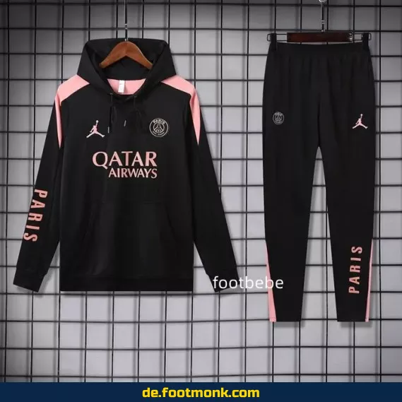 PSG Jordan Kapuzenpullover 2024/2025 Ensemble - Schwarz | Offizielles Fußballtrikot | Herren Damen Kinder | Nike Kollektion | Fußball-Trainingsanzug | Personalisierbar