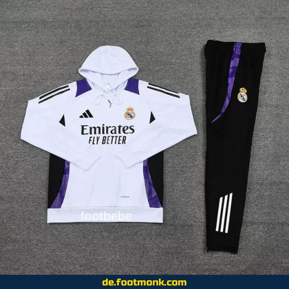 Real Madrid 2024/2025 Herren Trainingsanzug mit Kapuze – Weißes Vereinstrikot | Authentisches Fußballtrikot | Nike/Adidas | Günstig online kaufen