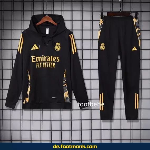 Real Madrid 2024/2025 Ensemble Sweat Capuche Noir – Offizielles Fußballtrikot Herren/Damen