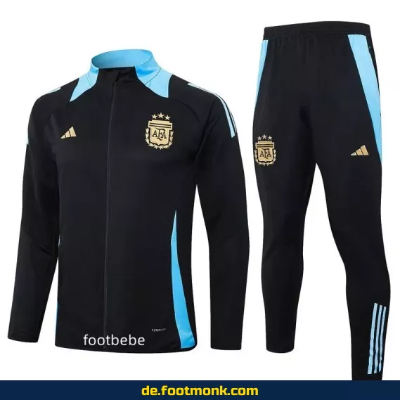 Argentinisches Fußballtrikot-Set 2024/2025 – Herren/Damen/Kinder – Schwarz – Authentisch & Personalisierbar