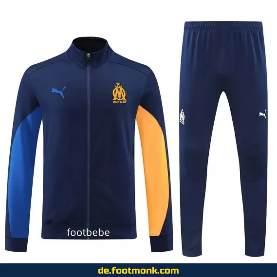 Ensemble Fußballtrikot Marseille 2024/2025 Königblau – Herren/Damen/Kinder – Authentisches Vereinstrikot