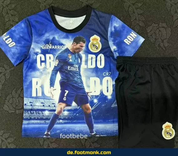 Real Madrid Kinder Fußballtrikot 2025 – CR7 Maillot 7 RONALDO (blau) | Günstige Fussballtrikots für Kinder | Authentisches Vereinstrikot | Nike/Adidas