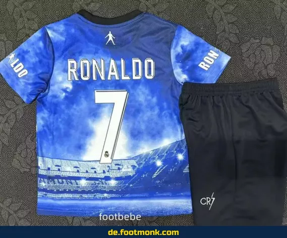 Real Madrid Kinder Fußballtrikot 2025 – CR7 Maillot 7 RONALDO (blau) | Günstige Fussballtrikots für Kinder | Authentisches Vereinstrikot | Nike/Adidas