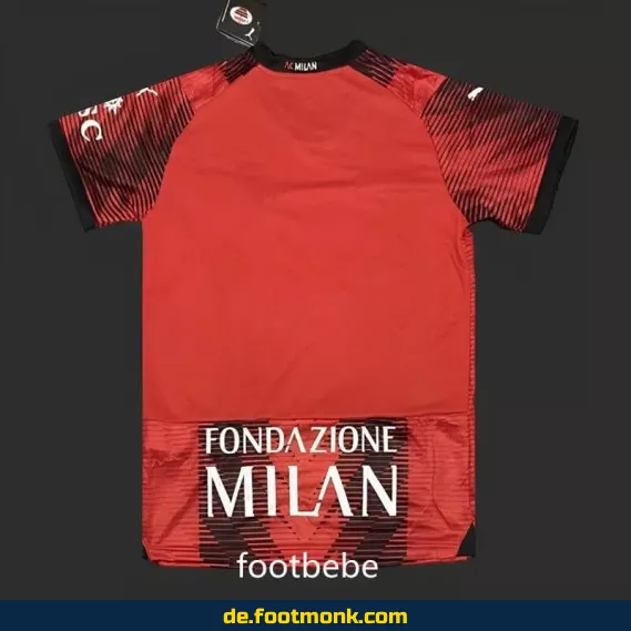 AC Milan Heimtrikot 2023/2024 Champions League – Authentisches Fußballtrikot für Herren, Damen & Kinder | Nike/Adidas | Personalisierbar mit Nummer & Name