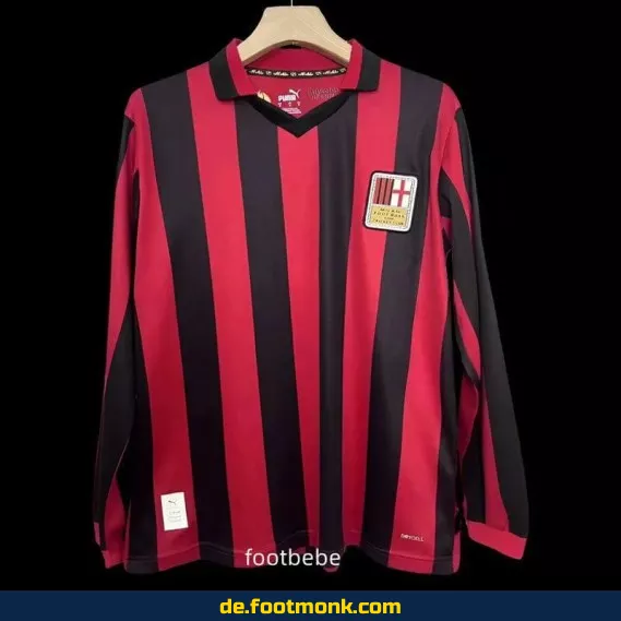 AC Milan Trikot 2024 125 Jahre Langarm – Authentisches Fußballtrikot Herren/Damen/Kinder | Günstige Vereinstrikots | Nike/Adidas | Personalisierbar