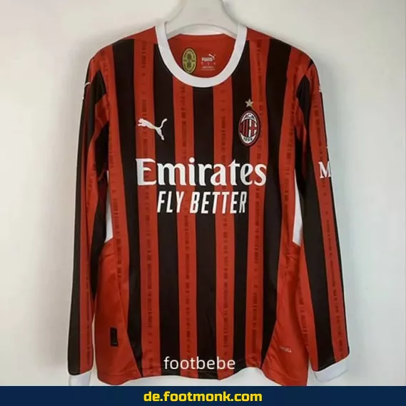 AC Milan Heimtrikot 2024/2025 Langarm – Authentisches Fußballtrikot für Herren | Günstig online kaufen