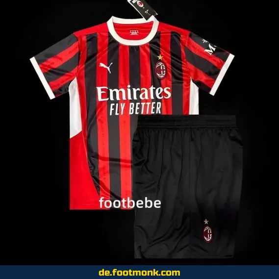 AC Milan Heimtrikot Kinder 2024/2025 – Günstige Fußballtrikots online kaufen | Authentisches Vereinstrikot | Nike/Adidas
