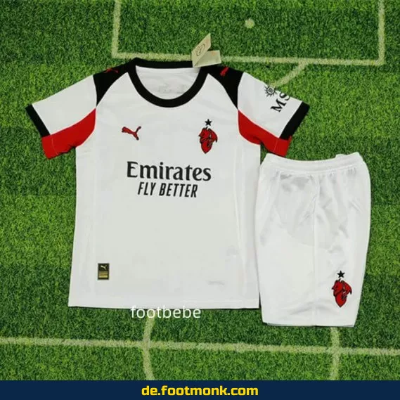 AC Milan Kinder Fußballtrikot 2025/2026 Weiß – Günstige Fussballtrikots Online Kaufen