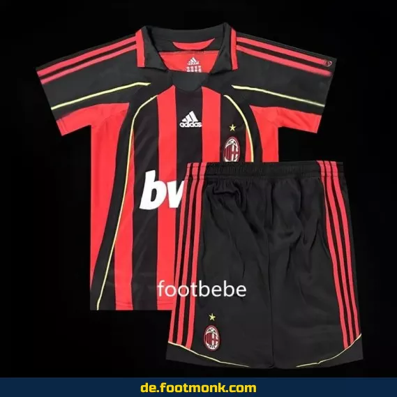 AC Milan Vintage Kinder Fußballtrikot 2006/2007 Heim – Authentisches Retro-Trikot für Jungen & Mädchen – Günstige Fussballtrikots online kaufen