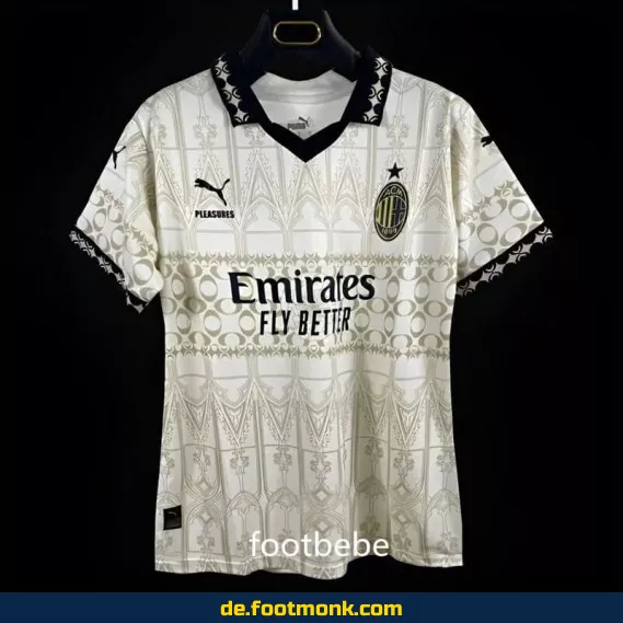 AC Milan Damen Trikot 2023/2024 – Weißes Vereinstrikot von PLEASURES | Fußballtrikot Damen | Authentisches Nike/Adidas Trikot | Fussballtrikots günstig kaufen