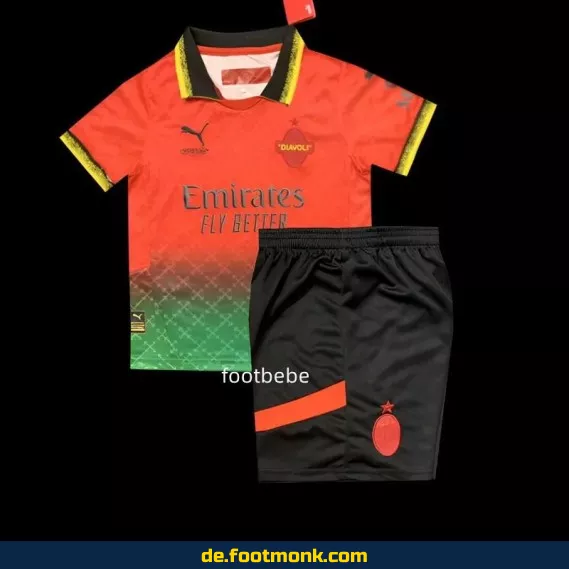 AC Milan OFFWHITE Kinder Fußballtrikot 2025/2026 rot – Günstige Fussballtrikots online kaufen | Authentische Vereinstrikots | Nike Fußballtrikot für Damen, Herren & Kinder
