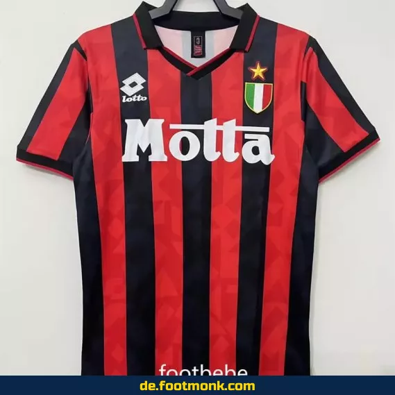 AC Milan Vintage Heimtrikot 1993/1994 – Retro Fußballtrikot Herren/Damen (Authentisches Vereinstrikot, Nike/Adidas, personalisierbar)