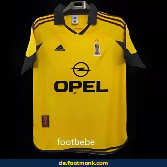 AC Milan Vintage Trikot 1999/2000 – Gelbes Auswärtstrikot | Retro Fußballtrikot | Authentisches Vereinstrikot | Herren Damen Kinder | Fussballtrikots günstig kaufen