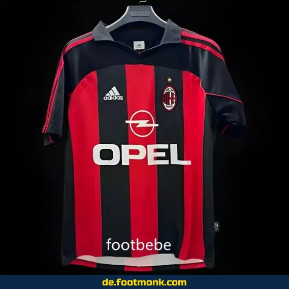 AC Milan Vintage Heimtrikot 2001/2002 – Retro Fußballtrikot Herren/Damen (Authentisch, Nike/Adidas) – Günstige Fussballtrikots im Angebot