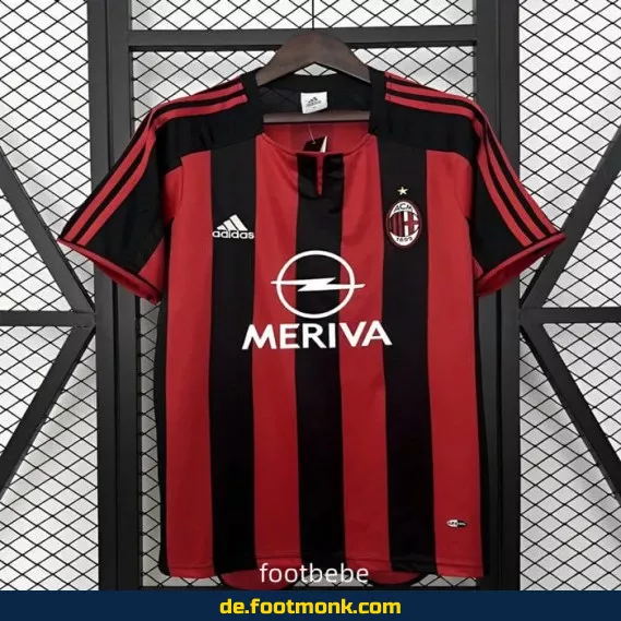 AC Milan Vintage Heimtrikot 2003/2004 – Retro Fußballtrikot Herren | Authentisches Vereinstrikot | Günstige Fussballtrikots