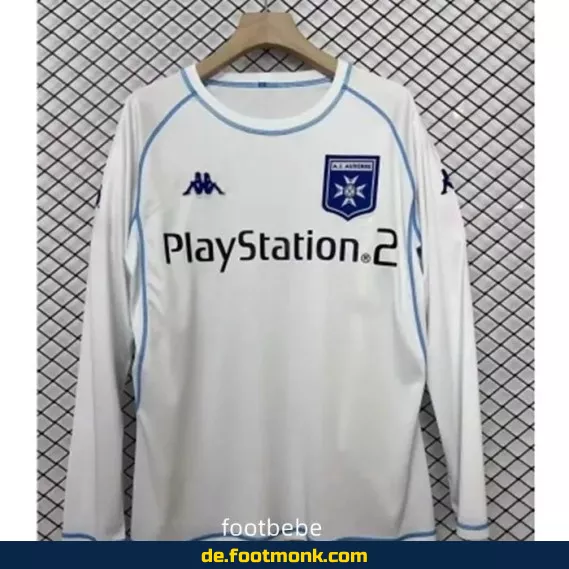 Vintage AJ Auxerre Trikot 2003/2004 – Langarm Herren Fußballtrikot Weiß – Retro Vereinstrikot – Authentisches Sammlerstück