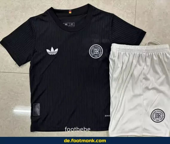 Deutschland Kinder Fußballtrikot 2024 – Offizielles DFB Nachwuchs-Trikot (125 Jahre) in Schwarz – Günstige Fußballtrikots für Jungen & Mädchen