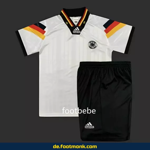 Vintage Deutschland Kinder Fußballtrikot 1992 Heim - Retro Fussballtrikot für Jungen & Mädchen - Authentisches WM Trikot - Günstige Fußballtrikots Online Kaufen