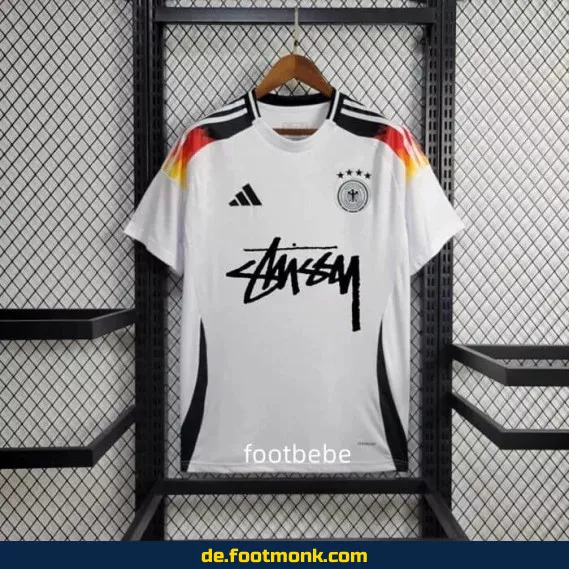 Stussy Deutschland Heimtrikot 2024 weiß – Offizielles Fußballtrikot für Herren, Damen & Kinder | Günstige Fussballtrikots online kaufen | Personalisierbar mit Nummer & Name