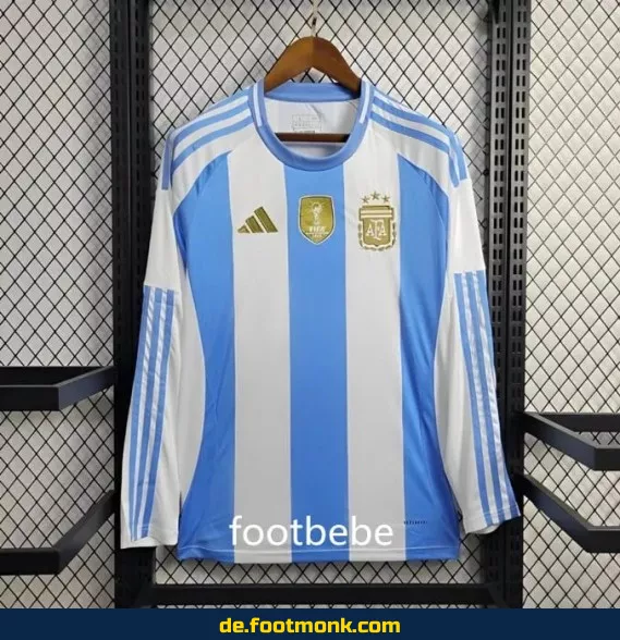 Argentinien Heimtrikot 2024 mit 3 Sternen – Langarm Fußballtrikot für Herren – Offiziell lizenziert – Jetzt günstig kaufen
