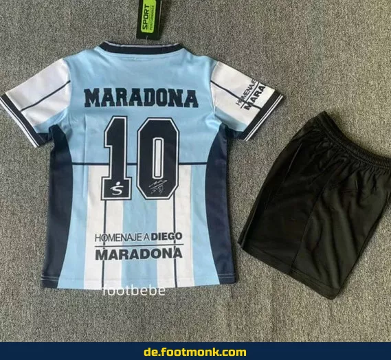 Argentinisches Vintage Kinder-Fußballtrikot 10 Maradona 2001 – Retro Fußballtrikot für Jungen & Mädchen