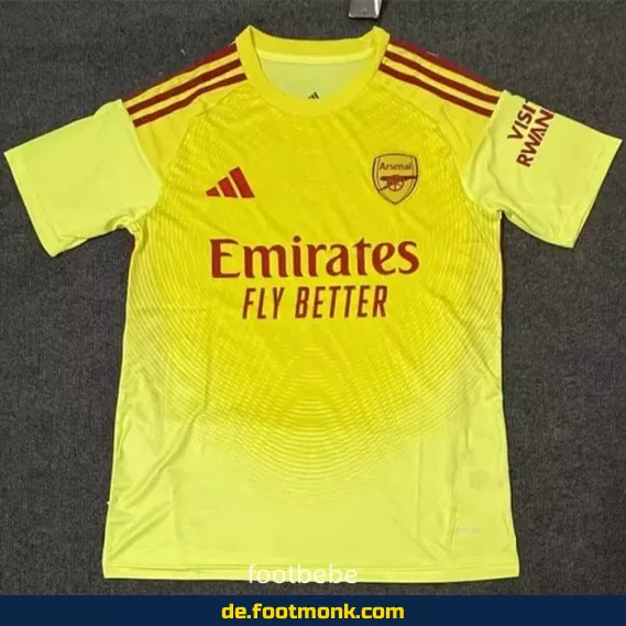 Arsenal Torwarttrikot 2025/2026 – Gelb | Authentisches Fußballtrikot | Herren/Damen/Kinder | Nike/Adidas | Personalisierbar | Bundesliga & WM Trikots