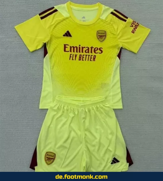 Arsenal Kinder Fußballtrikot 2025/2026 – Gelb | Günstige Fussballtrikots Online Kaufen | Authentisches Vereinstrikot für Kinder