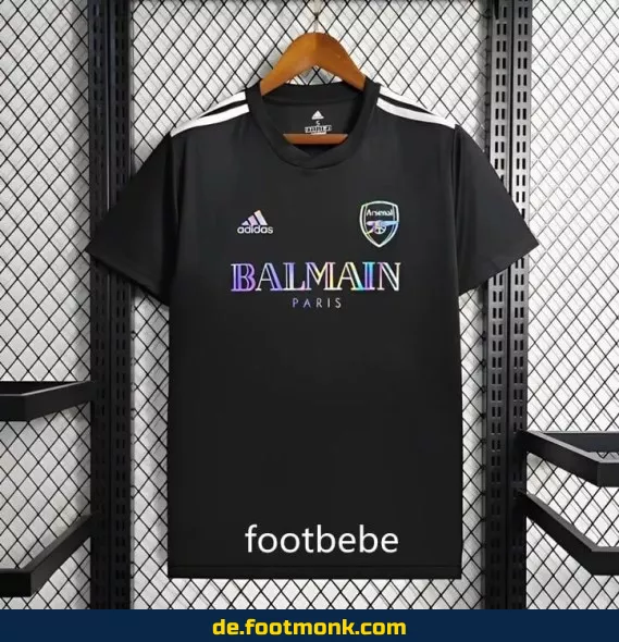 Arsenal x Balmain 2024/2025 schwarzes Fußballtrikot – Authentisches Vereinstrikot für Herren