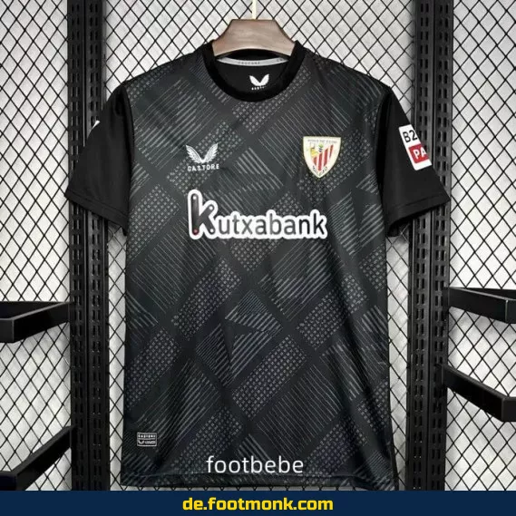 Authentisches Athletic Bilbao Torwarttrikot 2024/2025 - Schwarz | Fußballtrikot Herren/Damen/Kinder | Vereinstrikot | Fussballtrikots günstig kaufen
