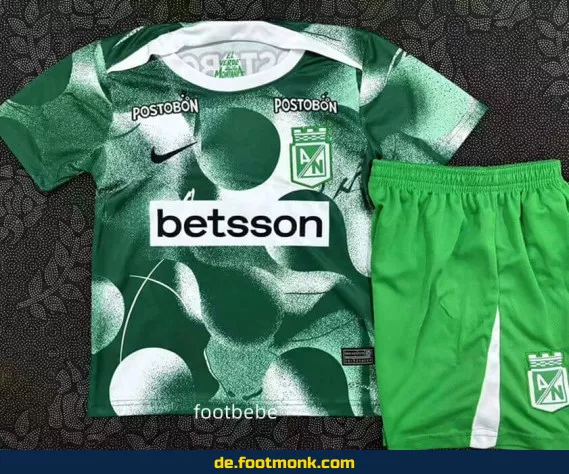 Atletico Nacional Kinder Fußballtrikot 2025/2026 – Grünes Vereinstrikot für Jugendfußball