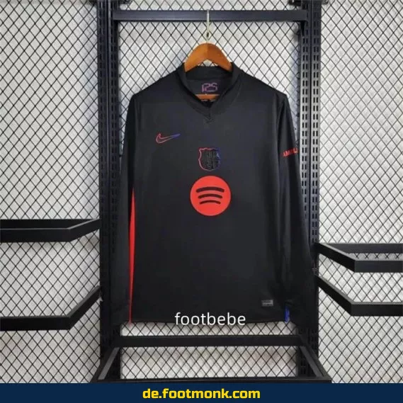 FC Barcelona Auswärtstrikot 2024/2025 Herren – Langarm, Schwarz | Günstige Fußballtrikots online kaufen | Authentisches Nike/Adidas Vereinstrikot | Personalisierbar mit Nummer & Name