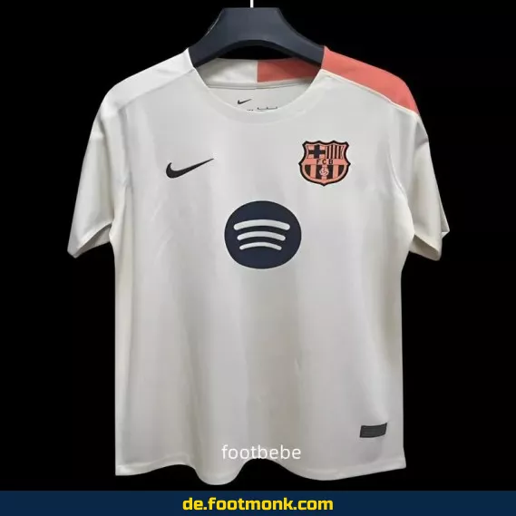 FC Barcelona Trikot 2025/26 Beige & Weiß – Authentisches Fußballtrikot Herren/Damen/Kinder | Günstig online kaufen | Personalisierbar mit Nummer & Name