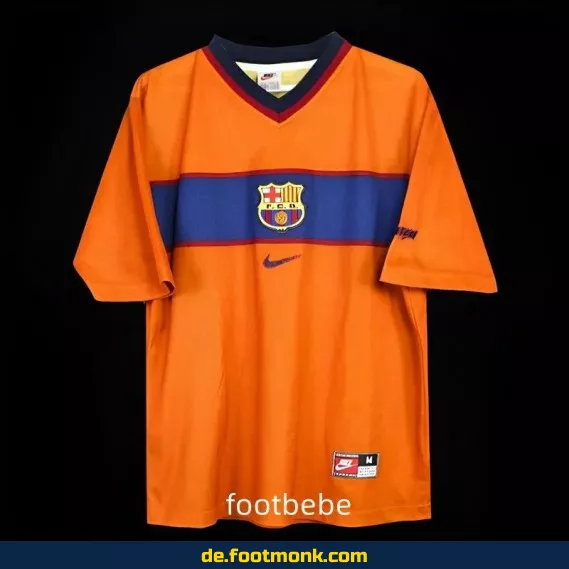 Vintage FC Barcelona Trikot 1999/2000 – Drittes Orange Trikot für Herren & Damen | Retro Fußballtrikot | Authentisches Vereinstrikot | Günstige Fussballtrikots