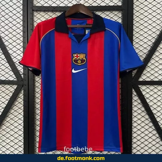 FC Barcelona Vintage Heimtrikot 2001/2002 – Retro Fußballtrikot Herren/Damen/Kinder – Authentisches Vereinstrikot
