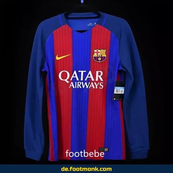 FC Barcelona Vintage Trikot 2016/2017 Heim Herren Langarm – Authentisches Retro Fußballtrikot
