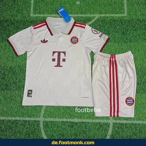Bayern München Kinder Trikot 2024/2025 Drittauswärts weiß – Günstige Fußballtrikots online kaufen | Authentisches Vereinstrikot für Kinder | Nike/Adidas