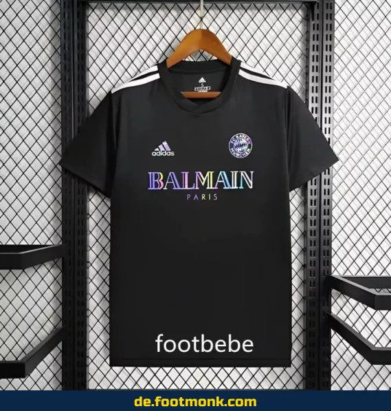 Bayern München x Balmain 2024 Noir T-Shirt – Offizielles Fußballtrikot Herren | Authentisches Vereinstrikot | Limitierte Trikotkollektion
