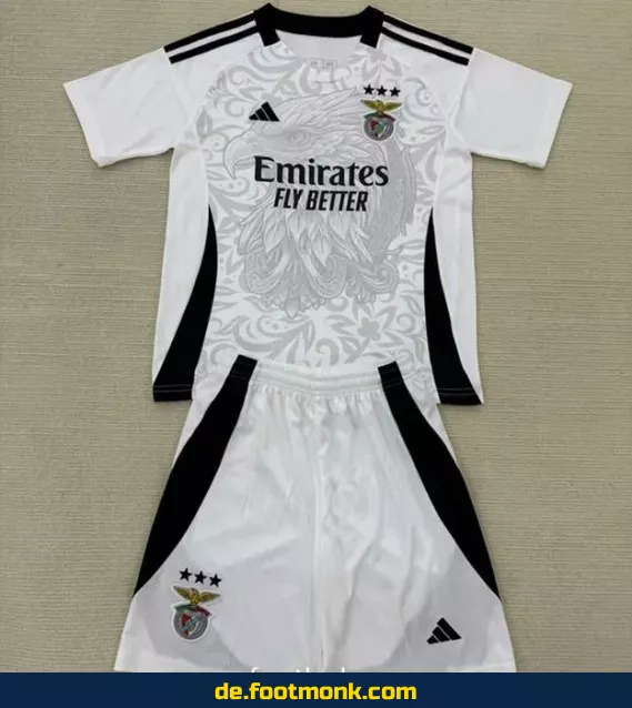 Benfica Kinder Fußballtrikot 2025 Weiß – Günstige Fussballtrikots Online Kaufen