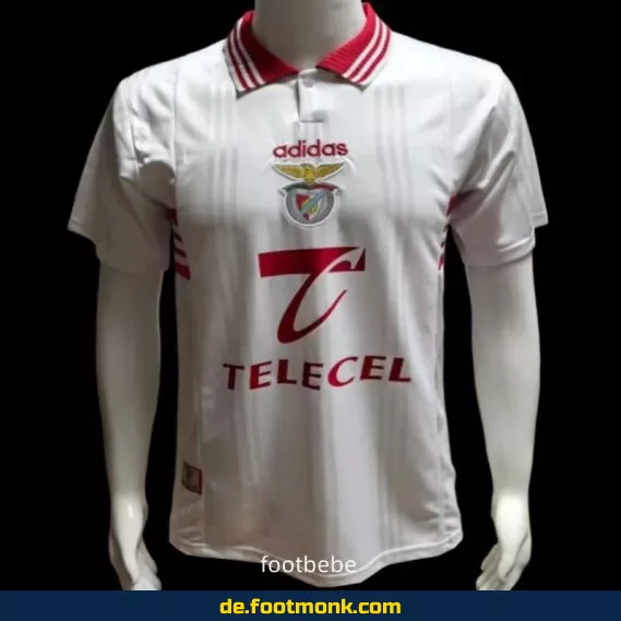 Benfica Vintage Trikot Auswärts Weiß 1997-1999 – Retro Fußballtrikot Herren/Damen – Authentisches Vereinstrikot