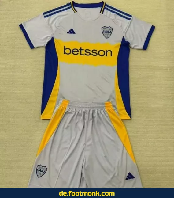 Boca Juniors Kinder Fußballtrikot 2025/2026 - Grau | Günstige Vereinstrikots | Fußballtrikots für Jungen & Mädchen