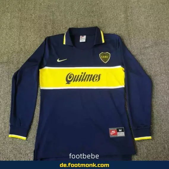 Boca Juniors Vintage Trikot 1996/1997 Heim Herren Langarm – Retro Fußballtrikot