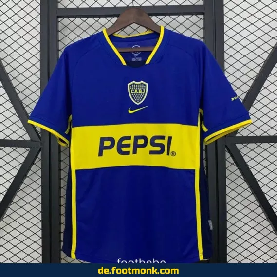 Boca Juniors Vintage Heimtrikot 2002/2003 – Retro Fußballtrikot Herren/Damen – Authentisches Vereinstrikot – Limitierte Edition – Fussballtrikots günstig kaufen