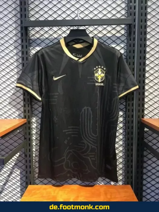 Brasilien Fußballtrikot 2022 schwarz – Herren/Damen/Kinder – Authentisches Nike/Adidas Trikot – WM Trikot – Personalisierbar mit Nummer & Name